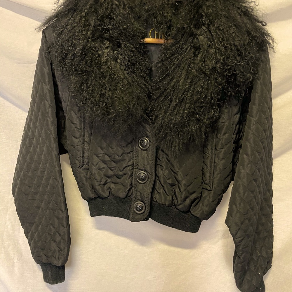 Vintage Alpaca Bomber Jacket